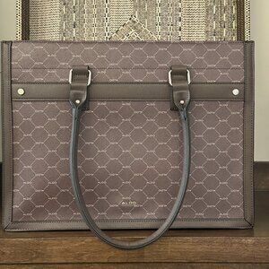 Aldo OCTV Brown Monogram Structured Large Tote Bag – 16” x 12” x 5" - NWOT